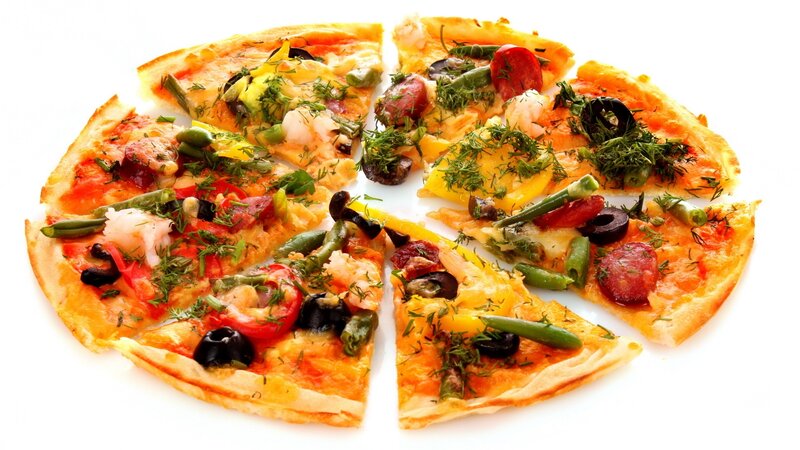 Pizza with Vegetables — Yellow, Appetizing, Photograph, Olives