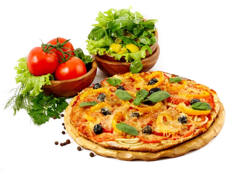 Pizza with Vegetables — Yellow, Fresh