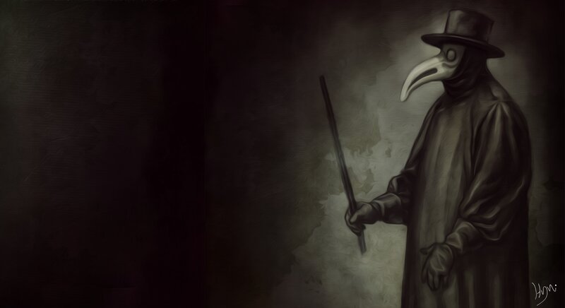Plague Doctor Figure — Black, Dark