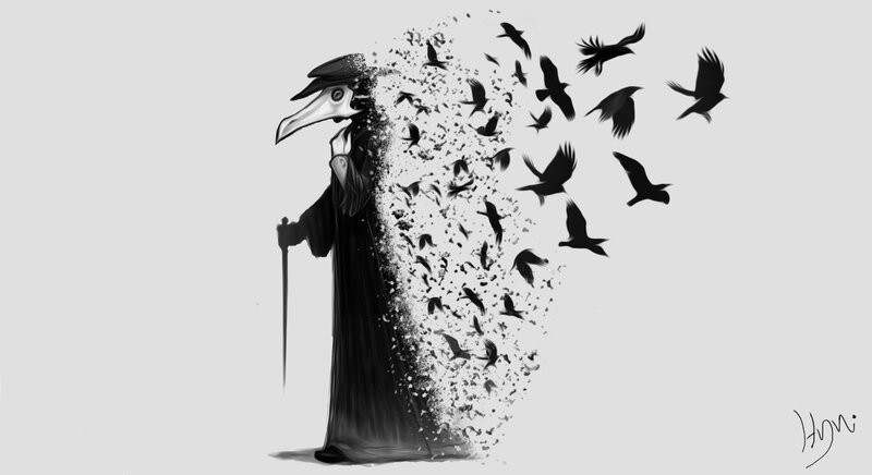 Plague Doctor Figure — Black
