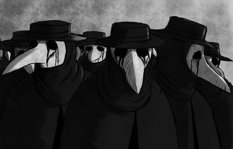 Plague Doctor Figures — Black, Dramatic