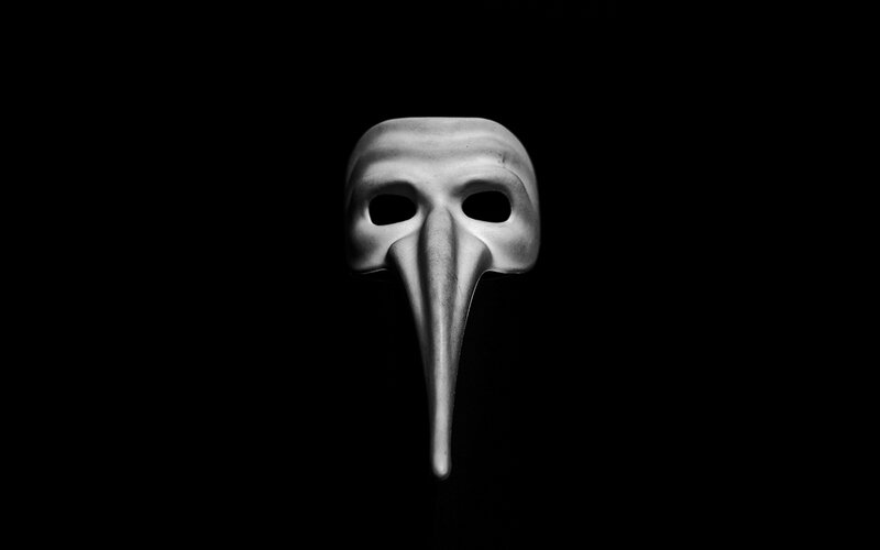 plague doctor mask on black