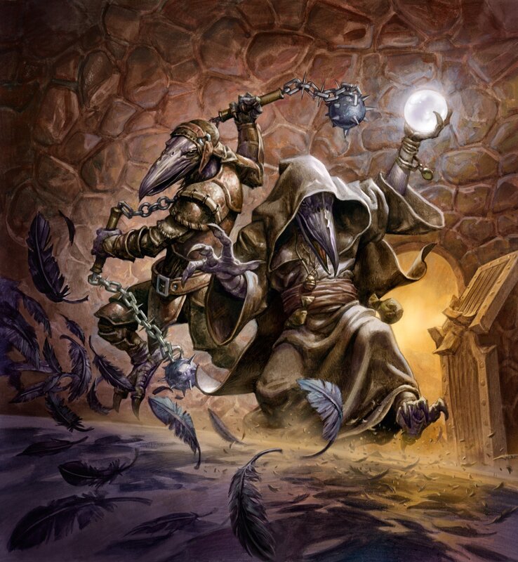 Plague doctor warriors in dungeon
