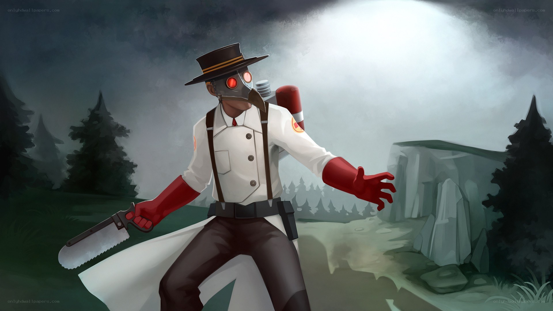 Plague Doctor with Chainsaw