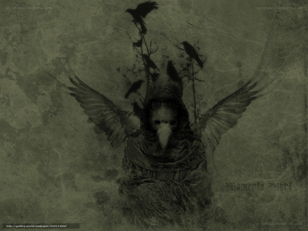 Plague doctor with crows