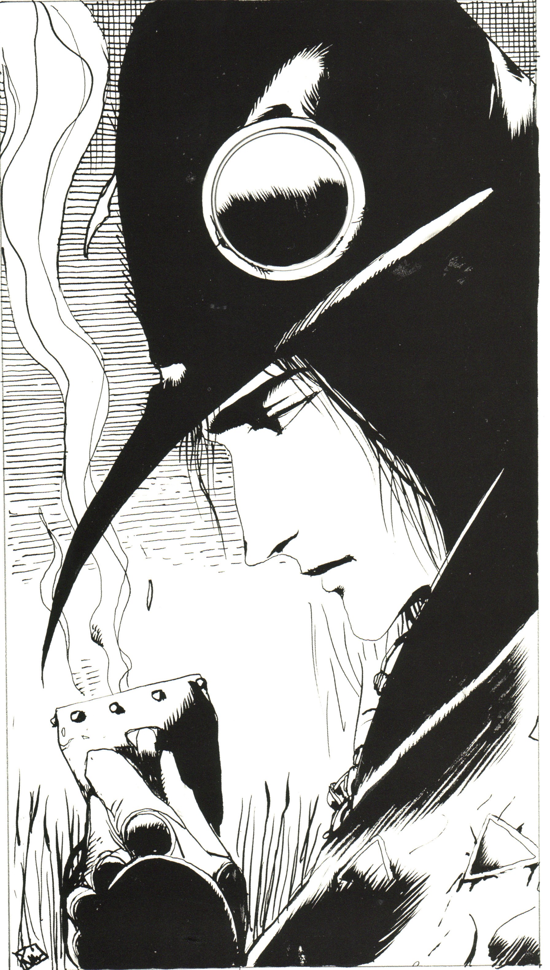 plague doctor with gun