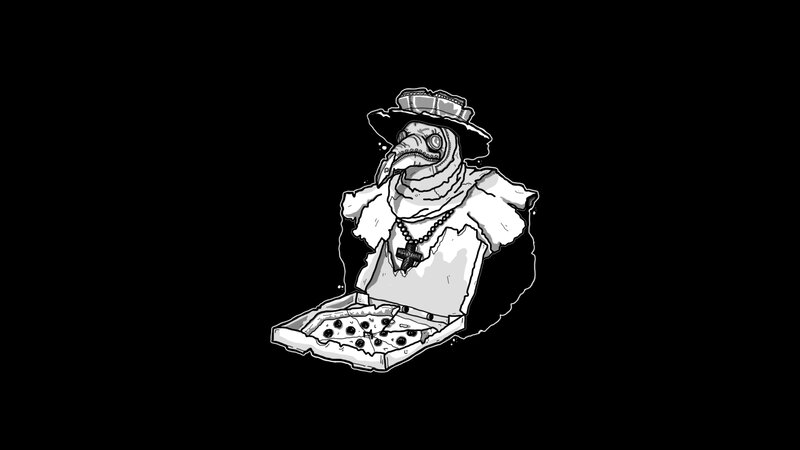 Plague Doctor with Pizza