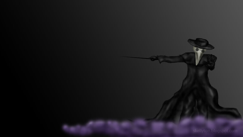 plague doctor with wand