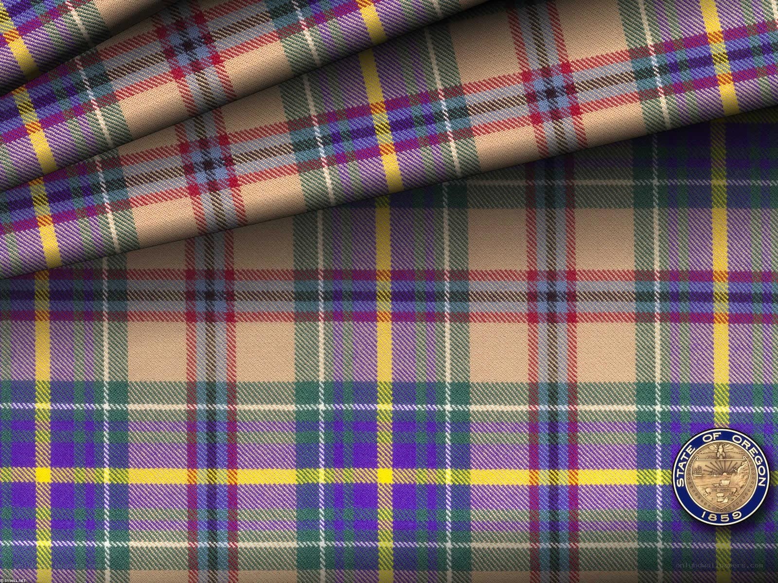 plaid fabric with oregon seal