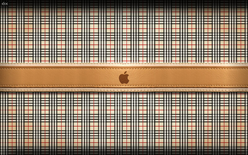 plaid pattern with apple logo