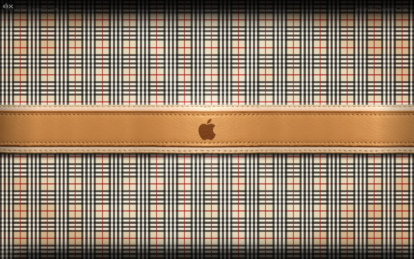 plaid pattern with apple logo