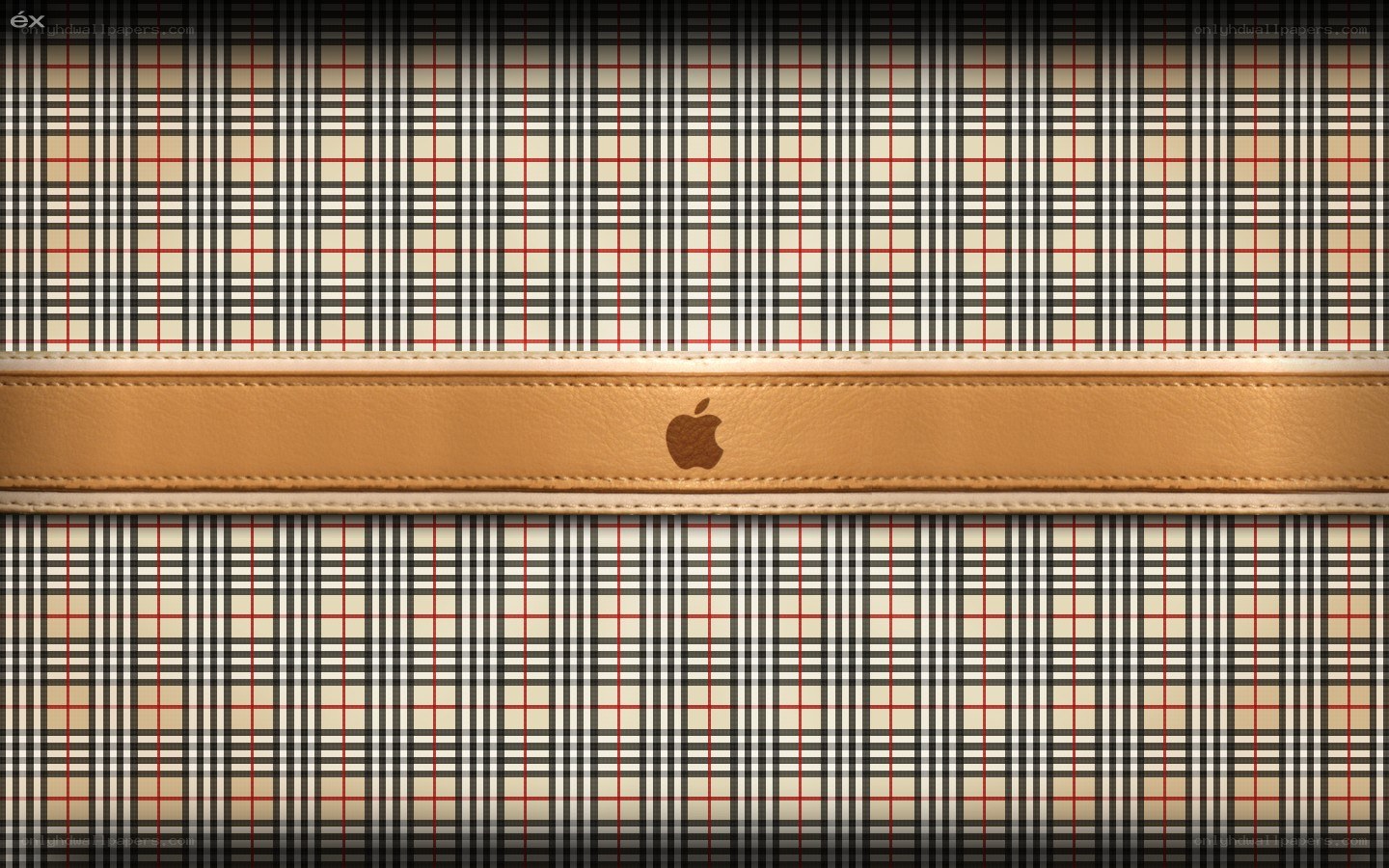 plaid pattern with apple logo
