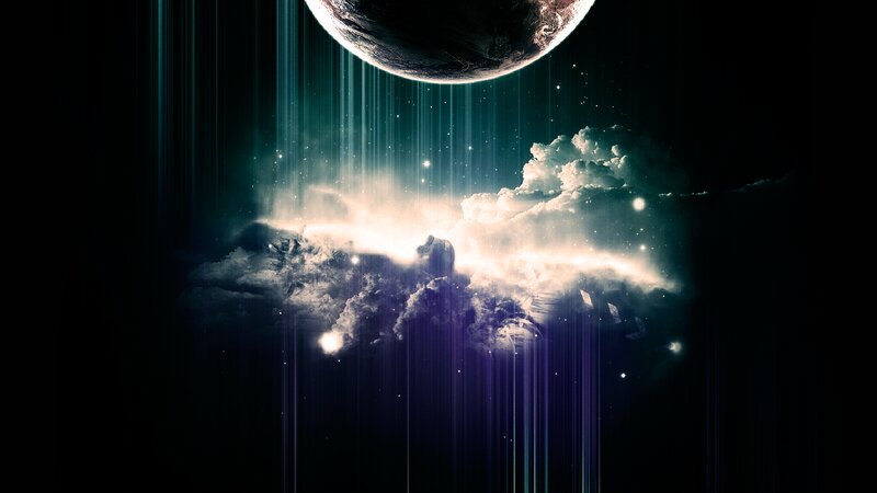 Planet Above Clouds — Black