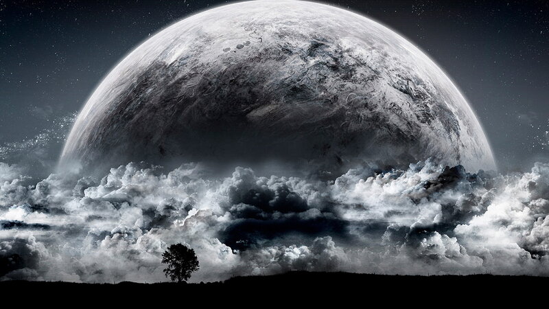 Planet Above Clouds — Gray