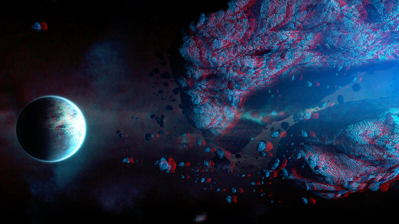 Planet and Asteroid Field