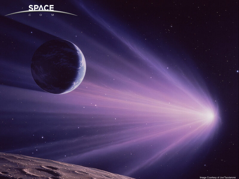 Planet and Comet in Space