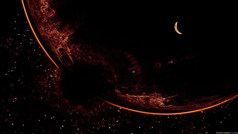 Planet and Crescent Moon