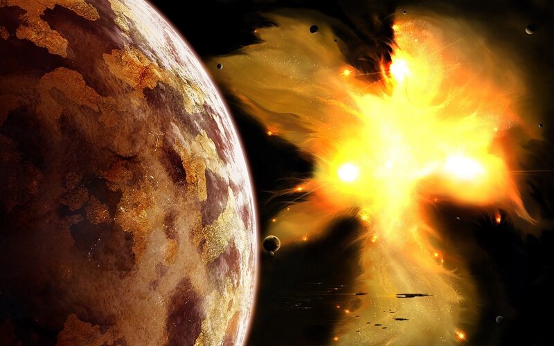 Planet and Explosion
