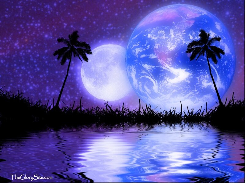 Planet and Moon over Water