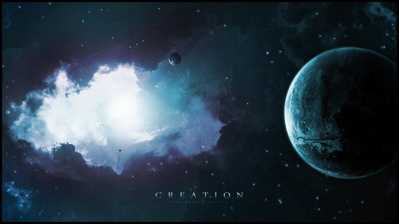 Planet and Nebula in Space — Blue, Dramatic, Night