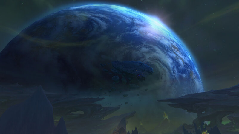 Planet and Spaceship — Blue