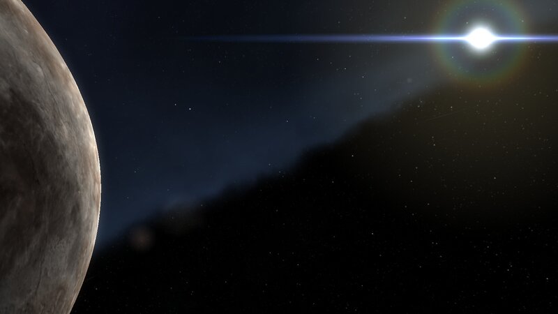 Planet and star in space