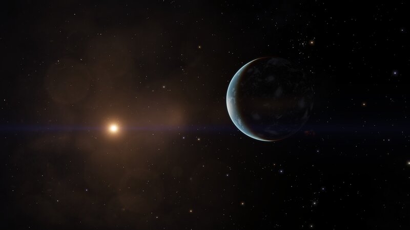 Planet and Star in Space — Black