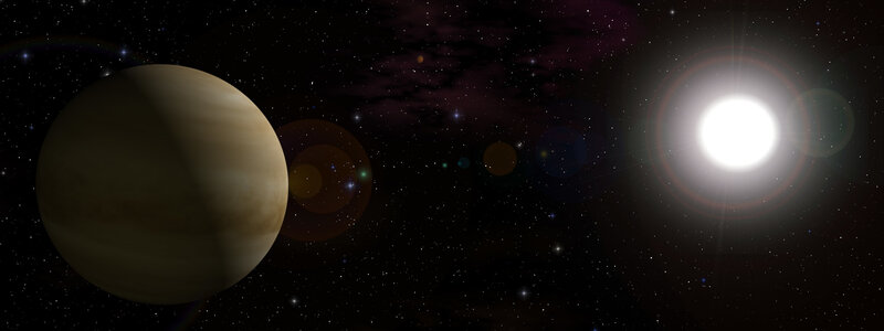 Planet and Star System — Black, Dramatic, Night
