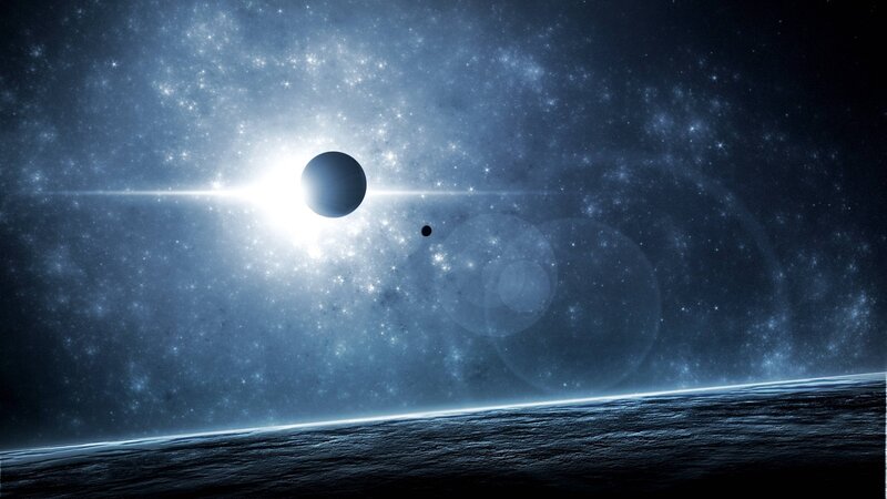 Planet and Stars in Space