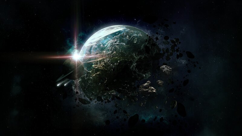 Planet Being Destroyed — Black, Dramatic, Night, Digital Art