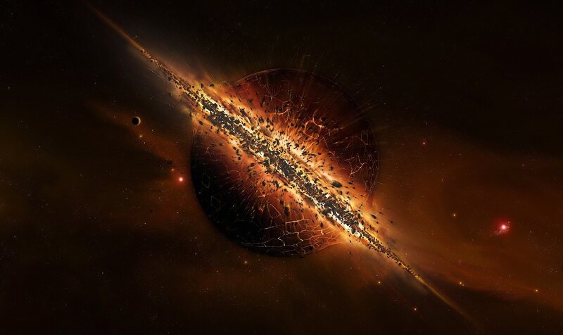 Planet Being Destroyed — Black