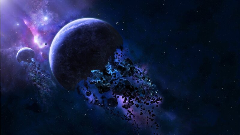 Planet Being Destroyed — Blue, Dramatic