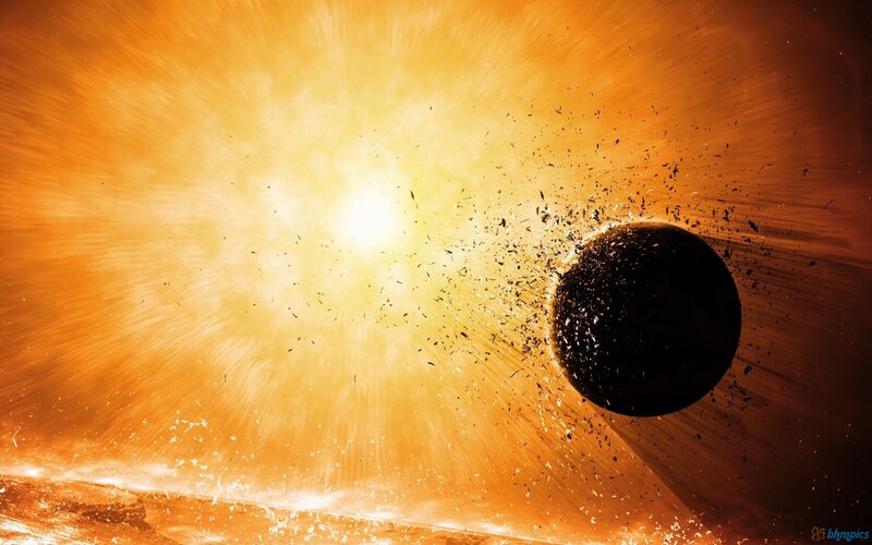 Planet Being Destroyed — Orange, Dramatic