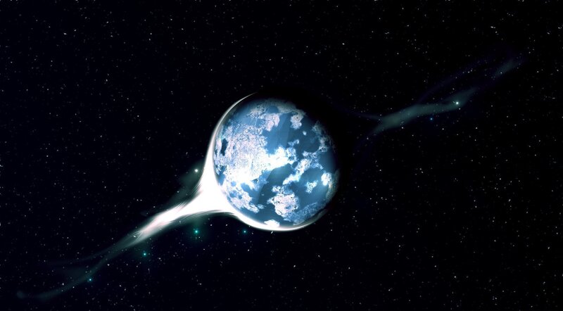 Planet Being Pulled by Gravity