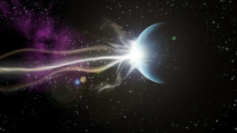 Planet Being Struck by Energy