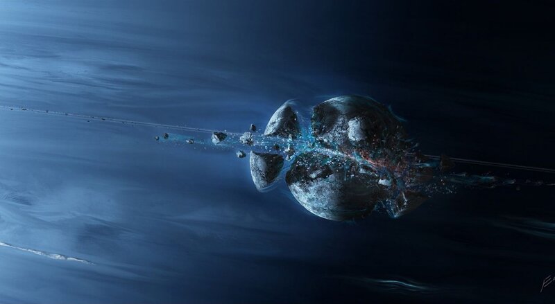 Planet Breaking Apart — Blue