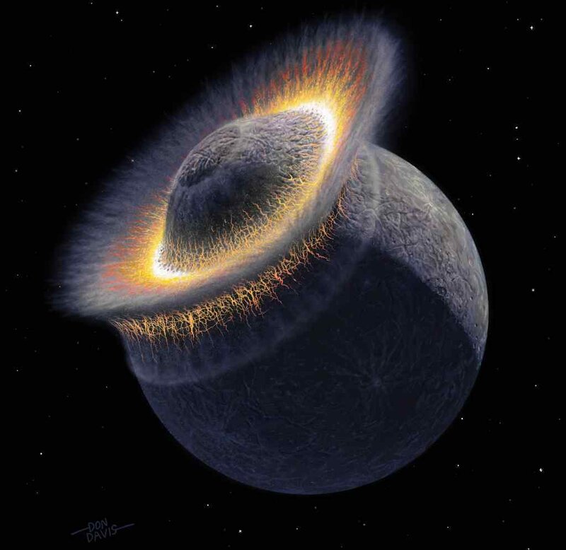 Planet collision artist rendering