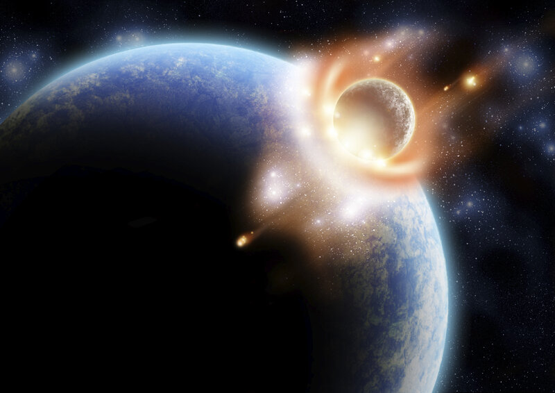 Planet Collision — Blue, Dramatic
