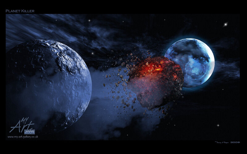 Planet Collision — Blue
