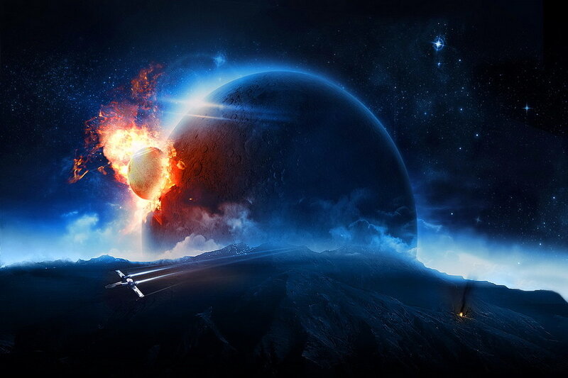 Planet Collision Event — Blue
