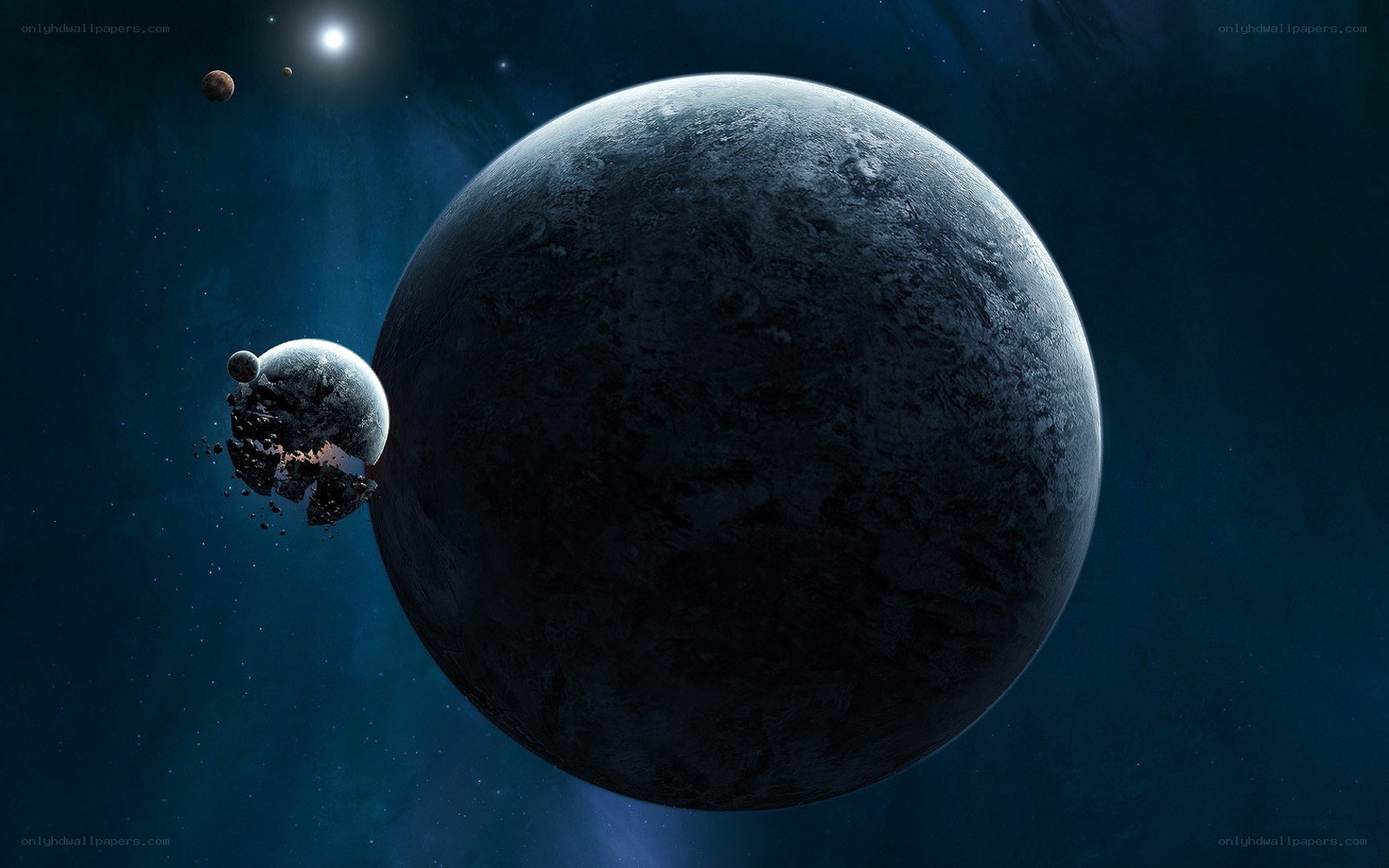 Planet collision in deep space