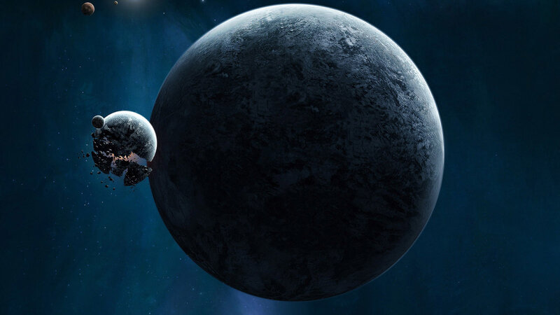 Planet collision in deep space