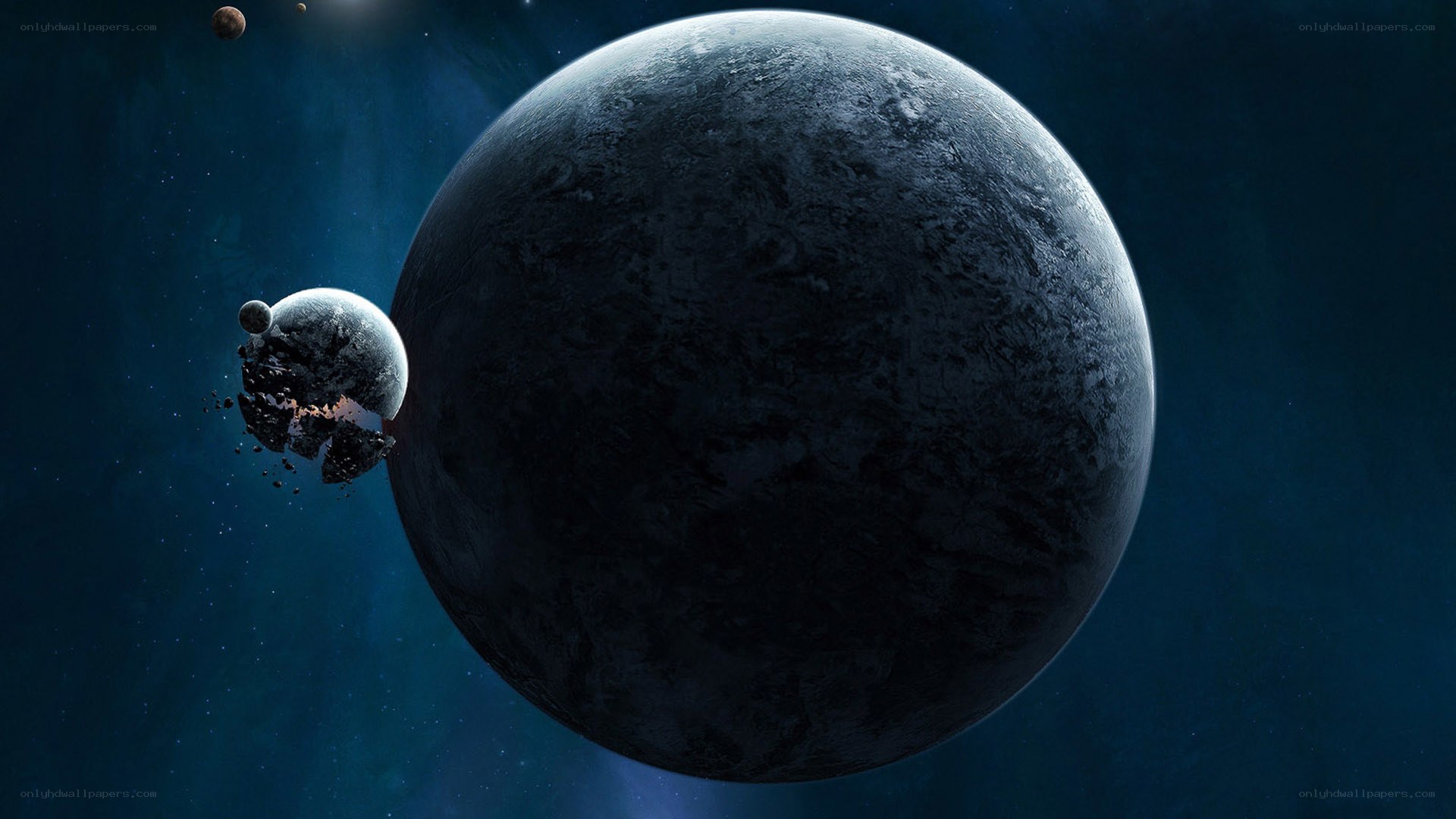 Planet collision in deep space