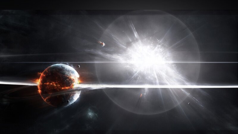 Planet Destruction — Black, Dramatic, Digital Art