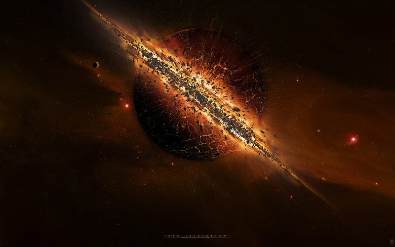 Planet destruction in space