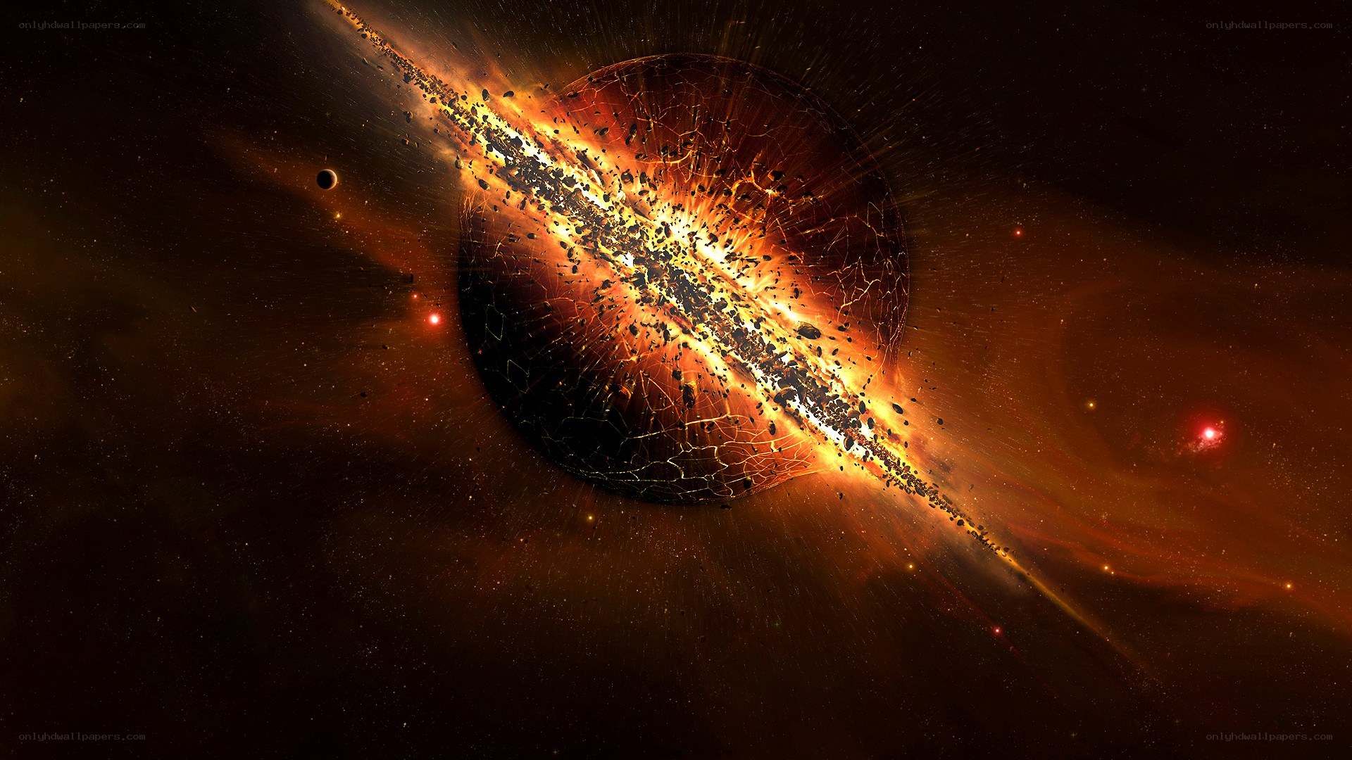 Planet destruction in space