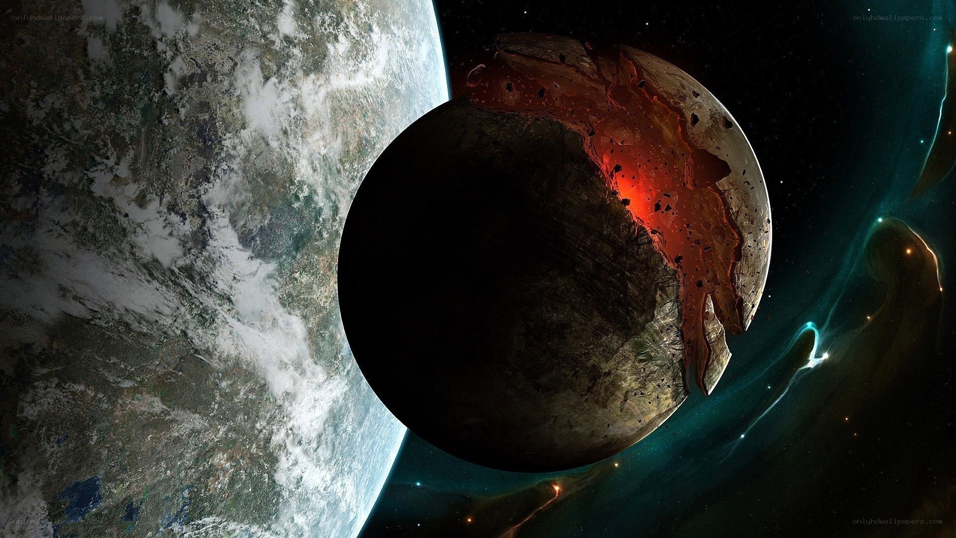 Planet destruction in space