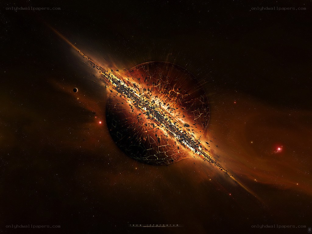 Planet destruction in space