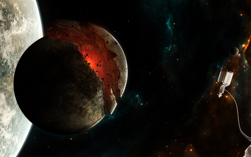 Planet destruction in space