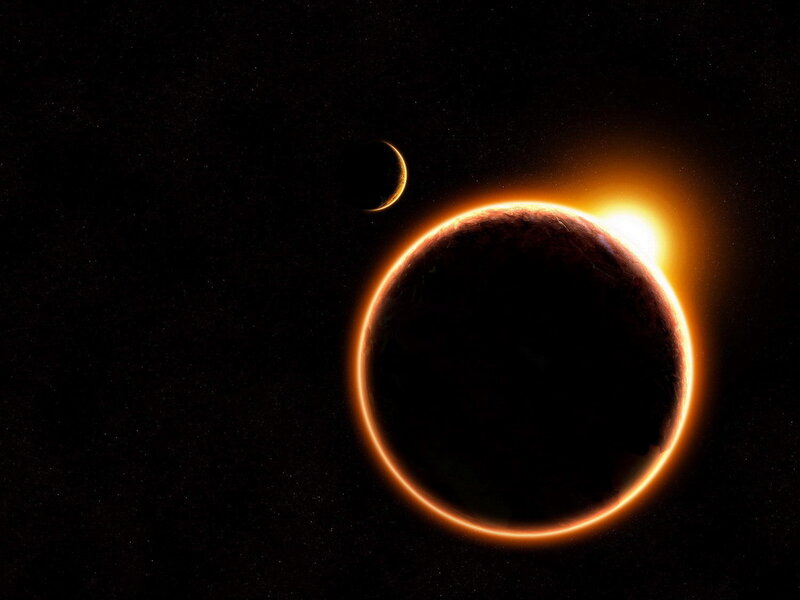 Planet During Eclipse — Black, Dramatic